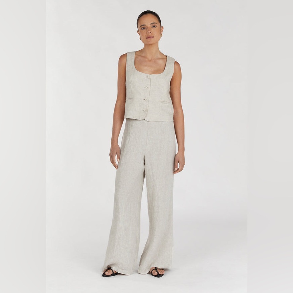 DISSH Cream Sleeveless Jumpsuit with Relaxed Fit